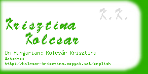krisztina kolcsar business card